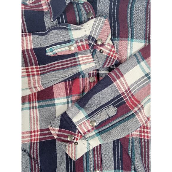 Orvis Womens Large Plaid Tartan Red Blue‎ Shacket Jacket Fleece Lined 1316588 - Picture 7 of 10